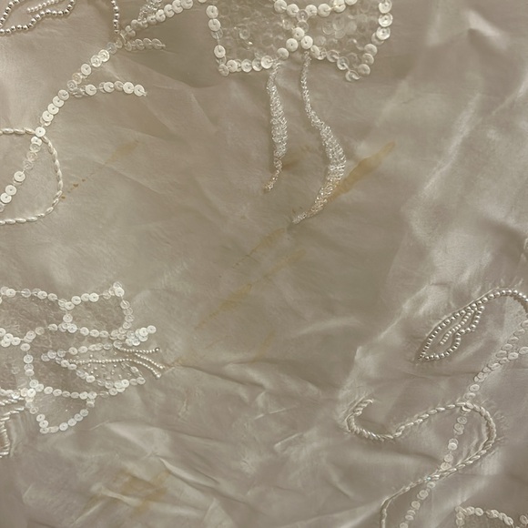 Vintage Cream Beaded Silk Wedding / Engagement Dress size small custom made - Picture 5 of 17